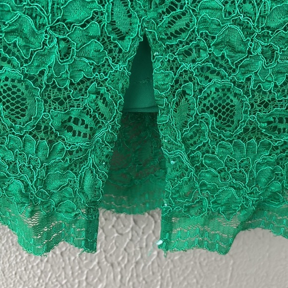 Anthropologie Mignon Doo Lace Veiled Pencil Skirt, Medium, Green - Picture 6 of 8